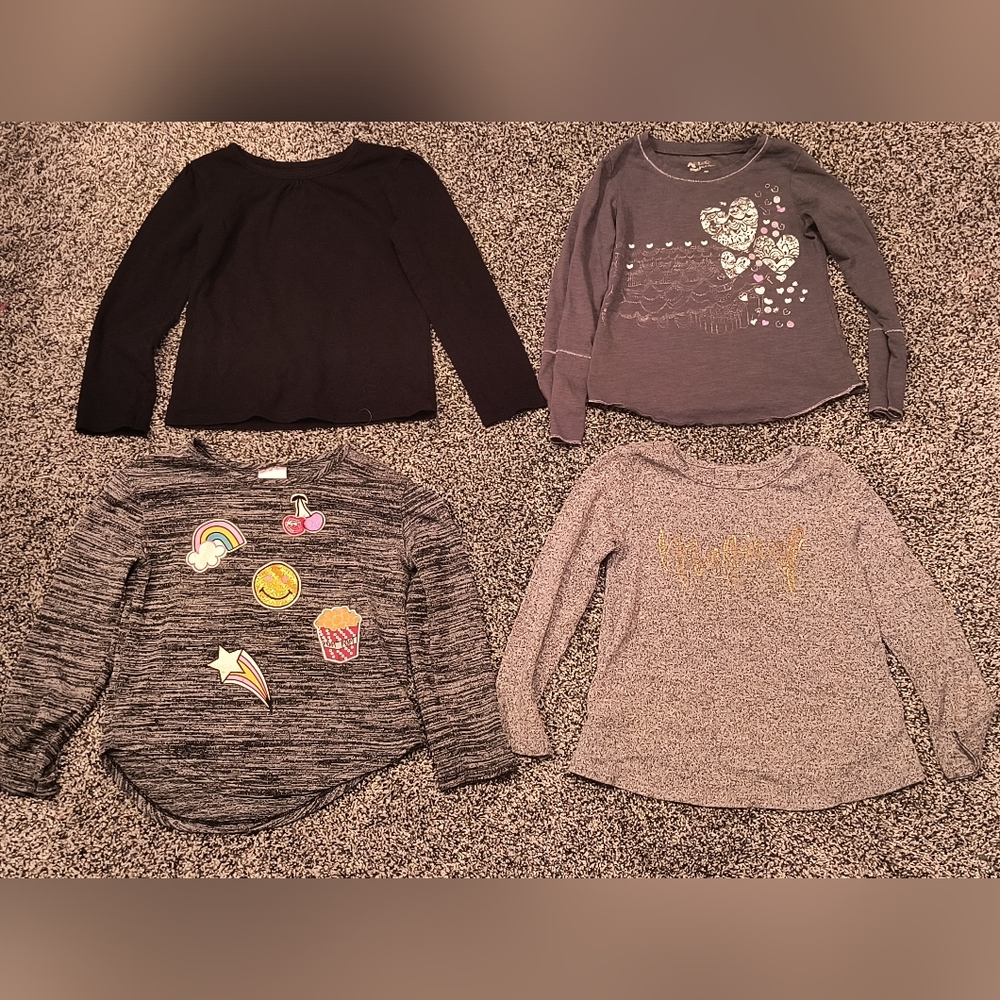 Stylish Kids Long Sleeve Tops - Black and Gray
